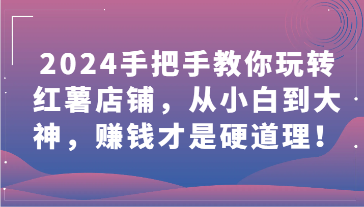 2024手把手教你玩转红薯店铺，从小白到大神，赚钱才是硬道理！-搞钱基地