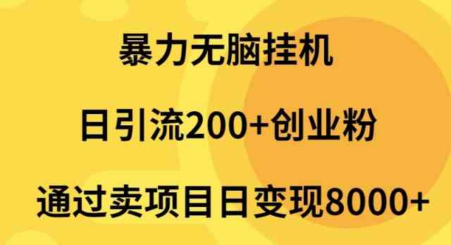 （9788期）暴力无脑挂机日引流200+创业粉通过卖项目日变现2000+-搞钱基地