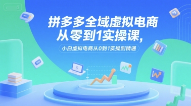 拼多多全域虚拟电商从零到1实操课，小白虚拟电商从0到1实操到精通-搞钱基地