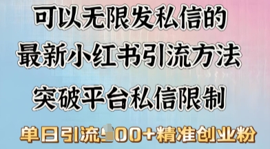 最新“摆烂式”引流打法，小红书私信引流，单天引流100+-搞钱基地