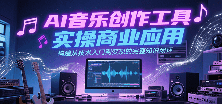 AI音乐创作工具实操商业应用，构建从技术入门到变现的完整知识闭环-搞钱基地