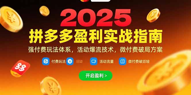 拼多多盈利实战指南，强付费玩法，活动爆流技术，微付费破局方案(更新7月-搞钱基地