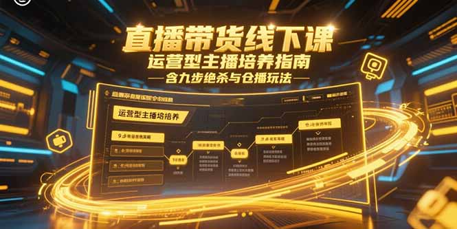 直播带货线下课，运营型主播培养指南，含九步绝杀与仓播玩法-搞钱基地