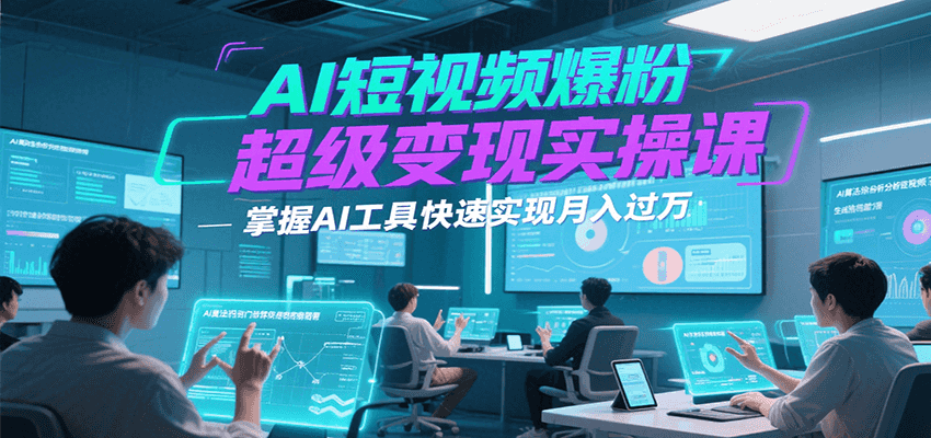 AI短视频爆粉超级变现实操课，掌握AI工具快速实现月入过万-搞钱基地