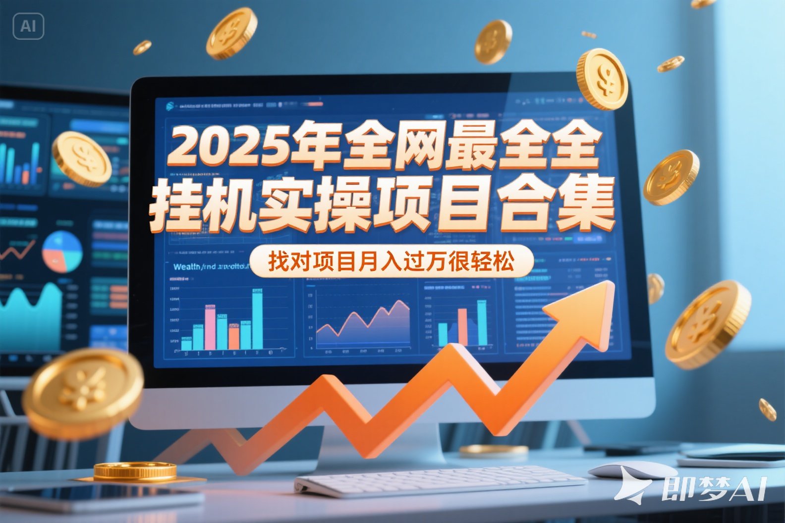 2025年挂机实操项目实操演练，挂机类型，AI直播类型，轻资产创业类型…-搞钱基地