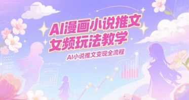 AI漫画小说推文女频玩法教学，AI小说推文变现全流程-搞钱基地