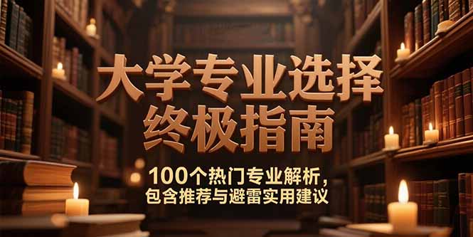 付费文：大学专业选择终极指南,100个热门专业解析,包含推荐与避雷实用建议-搞钱基地
