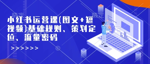 小红书运营课(图文+短视频)基础规则、策划定位、流量密码-搞钱基地