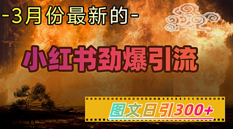 小红书超劲爆引流手段，图文日引300+轻松变现1W-搞钱基地