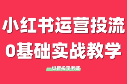 李老师·小红书运营投流，0基础实战教学(更新)-搞钱基地