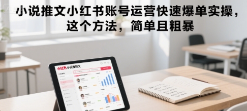 小说推文小红书账号运营快速爆单实操，这个方法，简单且粗暴-搞钱基地