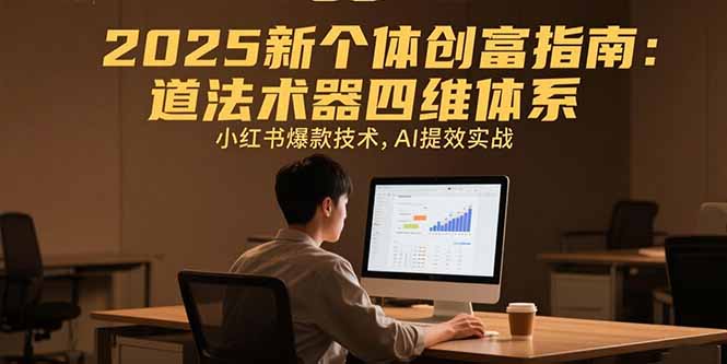 2025新个体创富指南：道法术器四维体系，小红书爆款技术，AI提效实战-搞钱基地