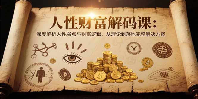 人性财富解码课6.0：深度解析人性弱点与财富逻辑，理论到落地完整解决方案-搞钱基地