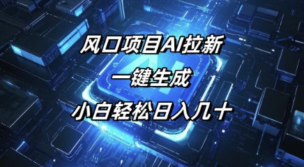 风口项目AI拉新，一键生成，小白轻松日入几十-搞钱基地