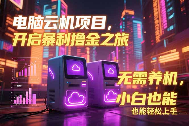 电脑云机项目 暴力撸金玩法，不需要养机 配置没有要求 单机100个窗口一…-搞钱基地
