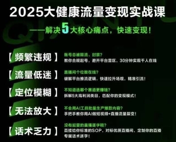 大健康流量全域新增长8.0，三月底线下课视频，大健康万亿蓝海，从类目突围到模式迭代-搞钱基地