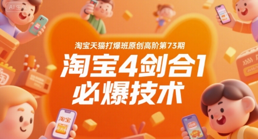 淘宝天猫打爆班原创高阶第73期，淘宝4剑合1必爆技术-搞钱基地