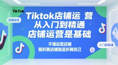 Tiktok店铺运营从入门到精通，店铺运营是基础，不懂运营店铺，瞎折腾店铺就是折腾自己-搞钱基地