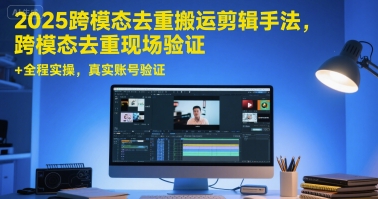 2025跨模态去重搬运剪辑手法，跨模态去重现场验证 +全程实操，真实账号验证-搞钱基地