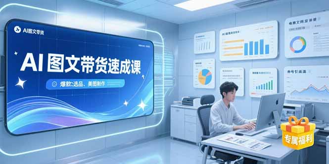 AI图文带货速成课，养号引流秘籍，爆款选品策略，美图制作全流程-搞钱基地