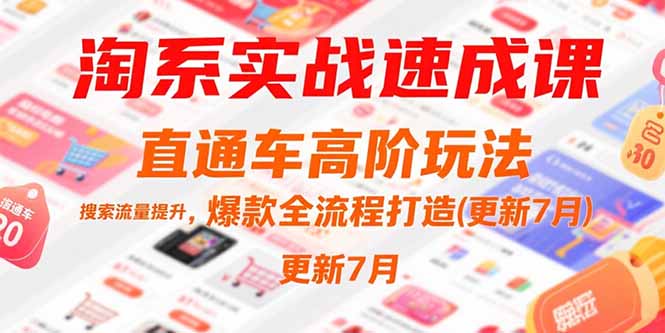 淘系实战速成课，直通车高阶玩法，搜索流量提升，爆款全流程打造(更新7月-搞钱基地