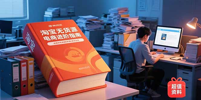 淘宝无货源电商进阶指南，包含新人课、进阶课，配套资料，蓝海选品等-搞钱基地