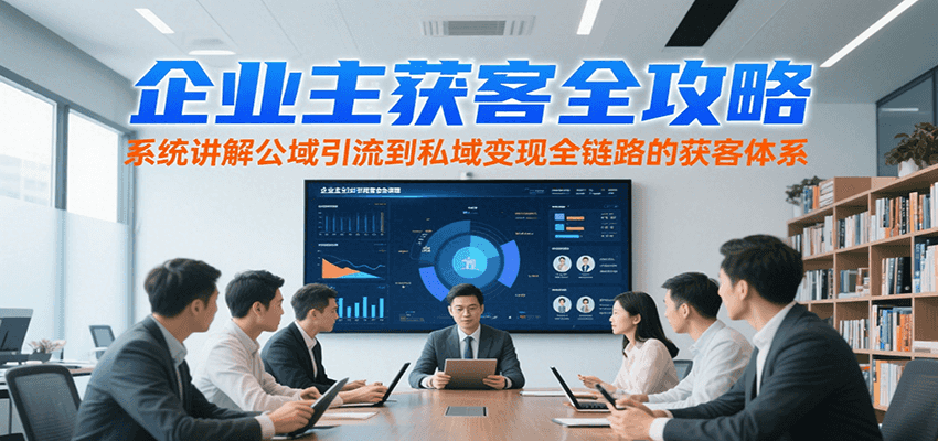 企业主获客全攻略，系统讲解公域引流到私域变现全链路的获客体系-搞钱基地