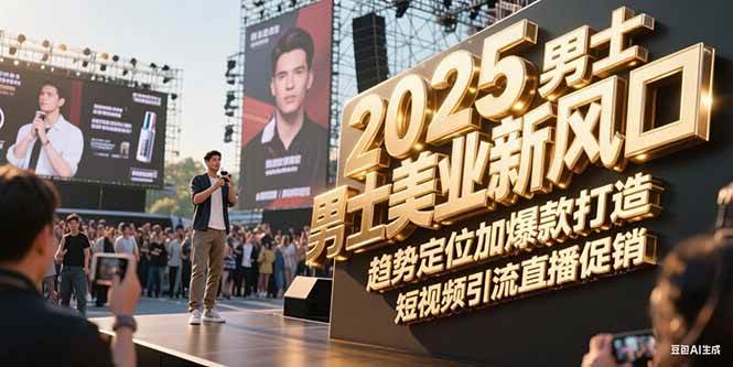 2025男士美业新风口，趋势定位加爆款打造，短视频引流直播促销-搞钱基地
