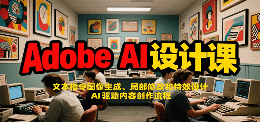 Adobe AI设计课：文本指令图像生成、局部修改和特效设计，AI驱动内容创作流程-搞钱基地