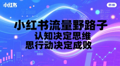 小红书流量野路子，认知决定思维，思维决定行动，行动决定成败-搞钱基地