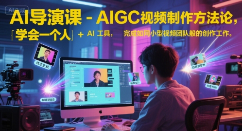 AI导演课-AIGC视频制作方法论，学会一个人+AI工具，完成如同小型视频团队般的创作工作，实现导演梦-搞钱基地