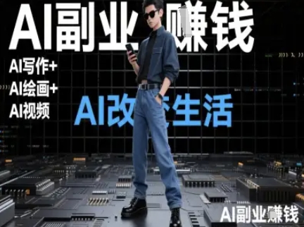 AI改变生活(Ai写作+AI绘画+Ai视频)，AI副业挣钱-搞钱基地