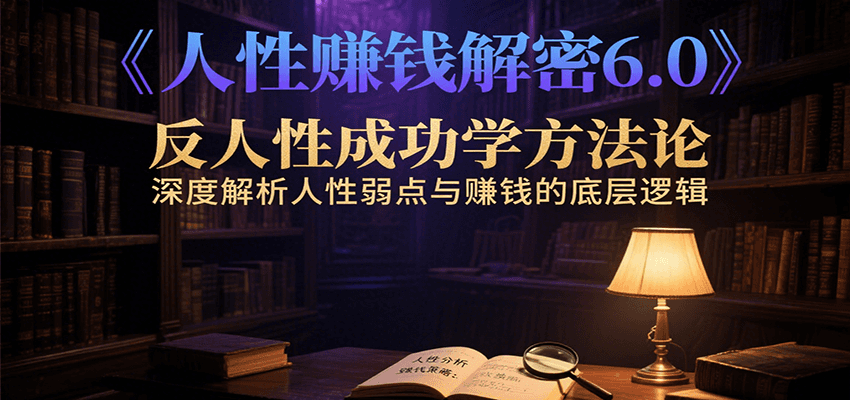 人性赚钱解密6.0，反人性成功学方法论，深度解析人性弱点与赚钱的底层逻辑-搞钱基地