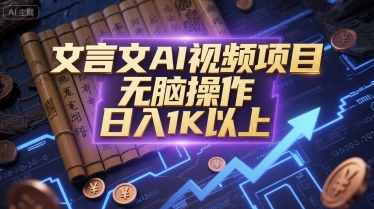 文言文AI视频项目，无脑操作，日入1K以上-搞钱基地