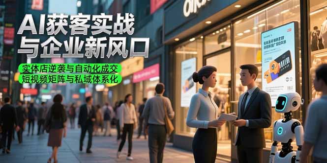 AI获客实战与企业新风口，实体店逆袭与自动化成交 短视频矩阵与私域体系化-搞钱基地