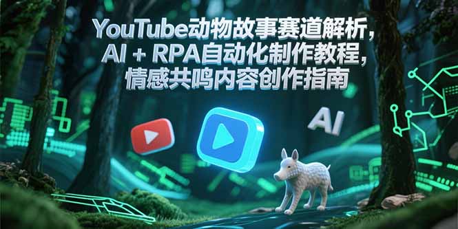 YouTube动物故事赛道解析，AI+RPA自动化制作教程，情感共鸣内容创作指南-搞钱基地