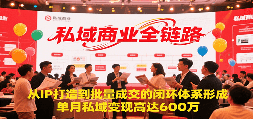 私域商业全链路，从IP打造到批量成交的闭环体系形成，单月私域变现600万-搞钱基地