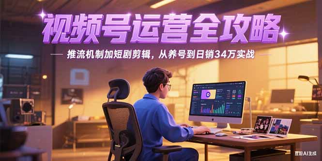 2025视频号运营全攻略，推流机制加短剧剪辑，从养号到日销34万实战-搞钱基地