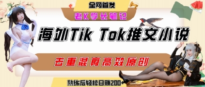 海外tiktok小说推文暴力项目，高停留率，高转化率，上手后一天搞顿饭钱不是问题-搞钱基地