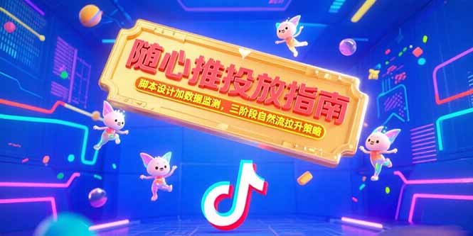随心推投放指南，脚本设计加数据监测，三阶段自然流拉升策略-搞钱基地