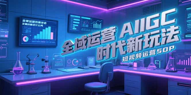 全域运营AIGC时代新玩法，文案封面设计公式，短视频运营SOP-搞钱基地