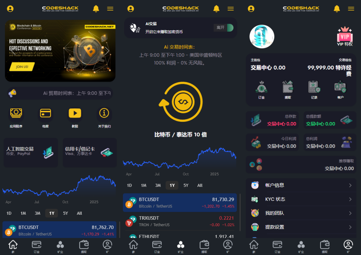 AI量化投资源码 海外版区块链理财交易所源码 ai交易源码-搞钱基地