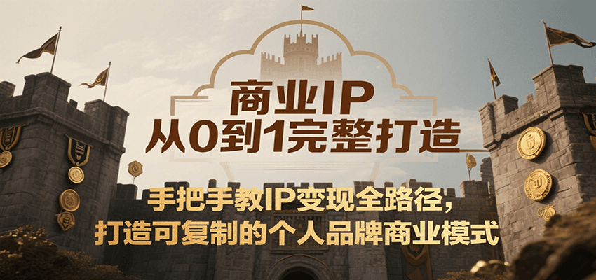 商业IP从0到1完整打造，手把手教IP变现全路径，打造可复制的个人品牌商业模式-搞钱基地