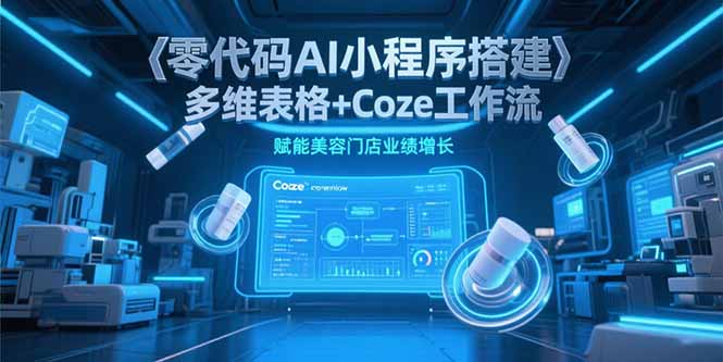 零代码AI小程序搭建，多维表格+Coze工作流，赋能美容门店业绩增长-搞钱基地