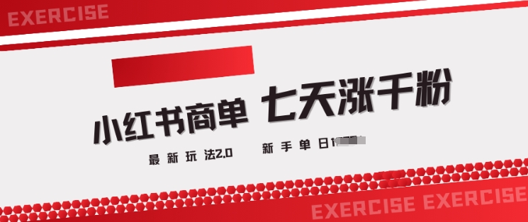 小红书商单2.0最新玩法，3天涨千粉单日变现多张-搞钱基地