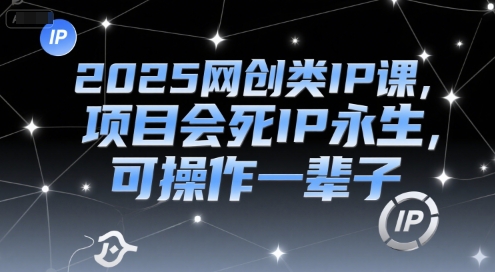 2025网创类IP课，项目会死IP永生，可操作一辈子-搞钱基地