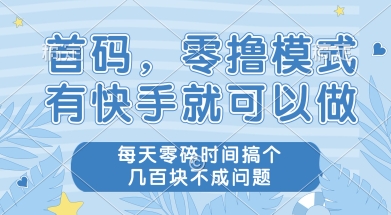 首码零撸项目，有快手就可以做，每天业务时间搞个几张不是问题【揭秘】-搞钱基地