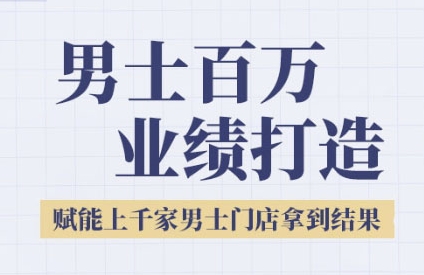 2025男士美业百万业绩打造，赋能上千家男士门店拿到结果-搞钱基地