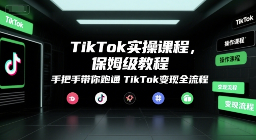TikTok实操课程，保姆级教程，手把手带你跑通TikTok变现全流程-搞钱基地