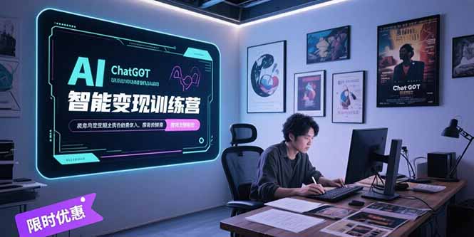 AI智能变现训练营，ChatGPT写作变现，电影解说制作，图文带货方法论-搞钱基地